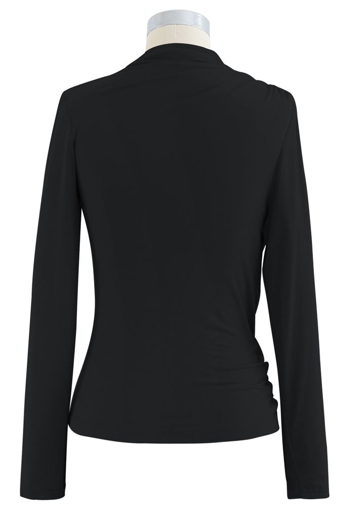 VOLANT NOIR. Geplooide top