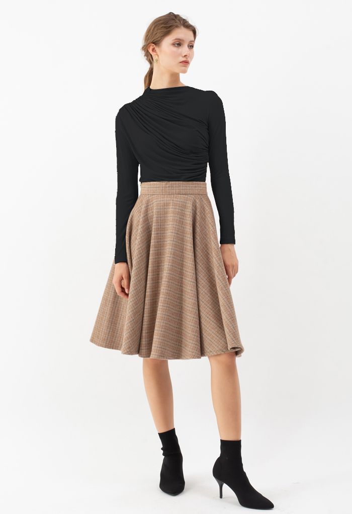 VOLANT NOIR. Geplooide top