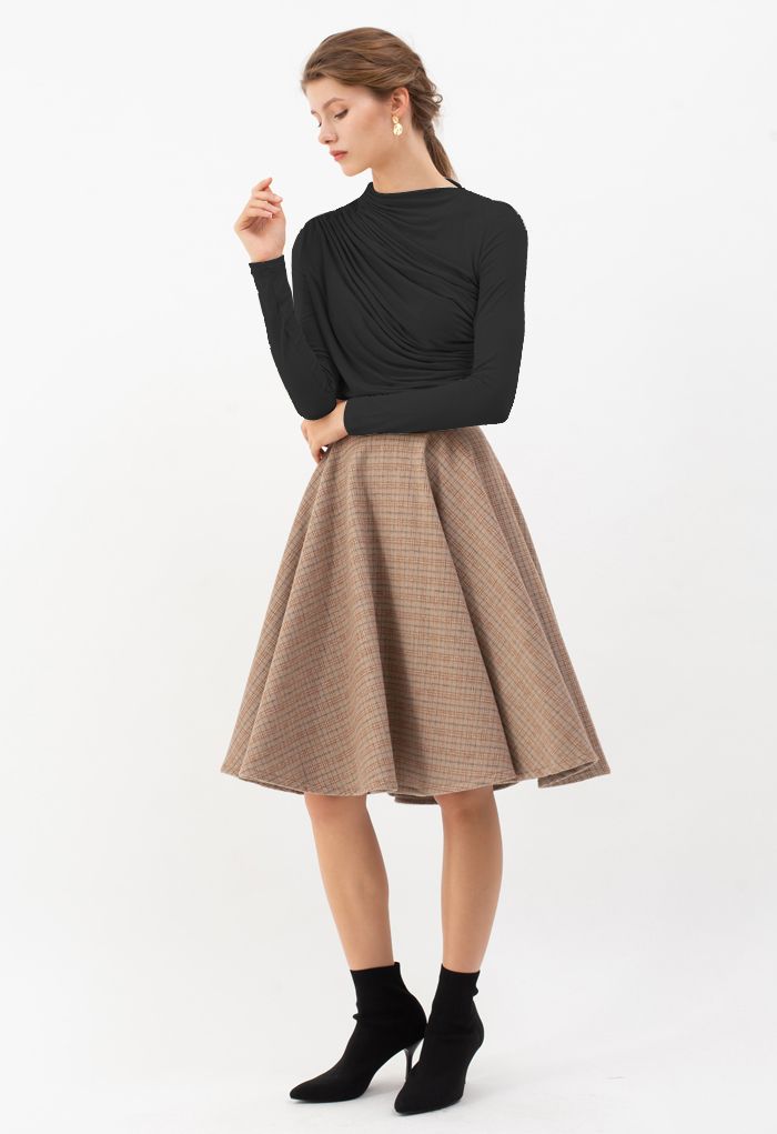 VOLANT NOIR. Geplooide top
