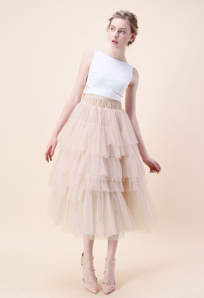 TULLE. Gelaagde Rok van Tule