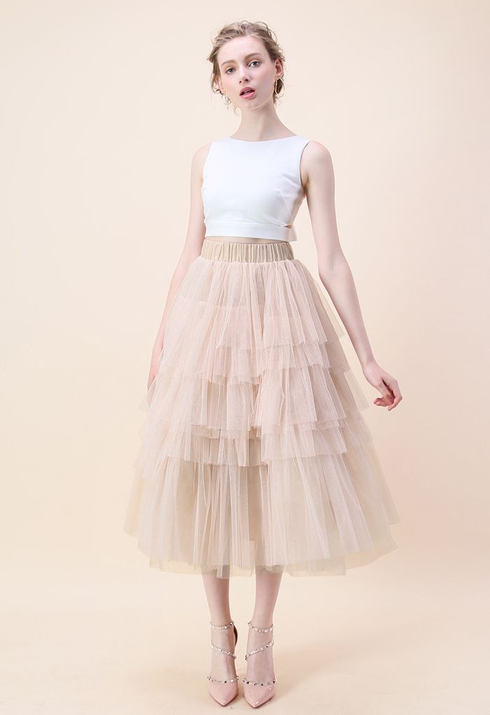 TULLE. Gelaagde Rok van Tule