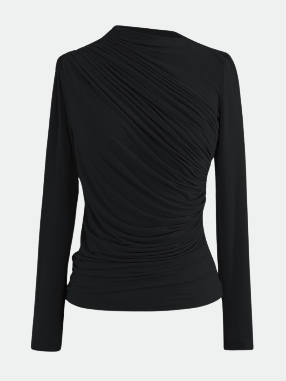 VOLANT NOIR. Geplooide top