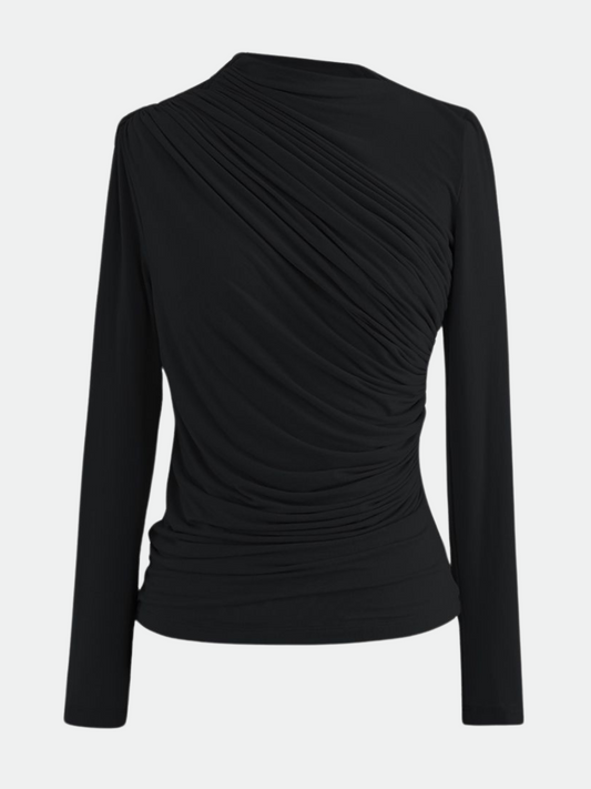 VOLANT NOIR. Geplooide top